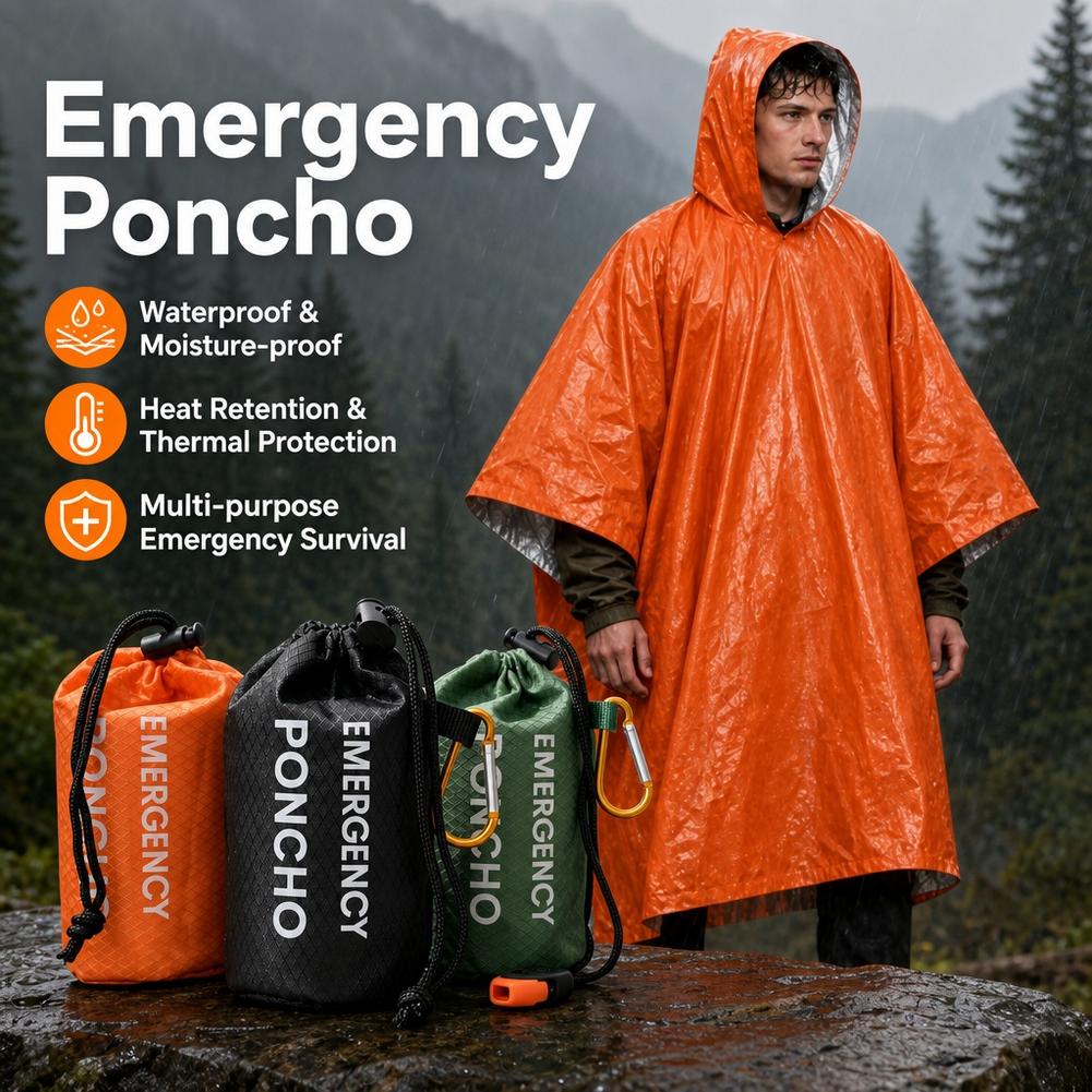 Portable Emergency Rain Poncho - Camping Rain Poncho recension och pris