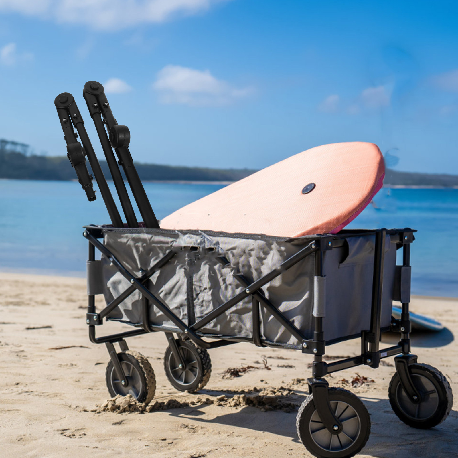 Folding Wagon Push Handle Dura - Outdoor Camping Trolley recension och pris