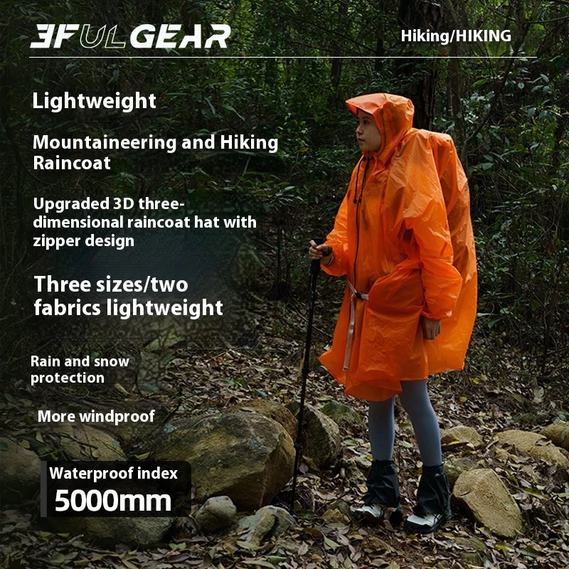 3F UL GEAR Zipper Raincoat 15D - Camping Rain Poncho recension och pris