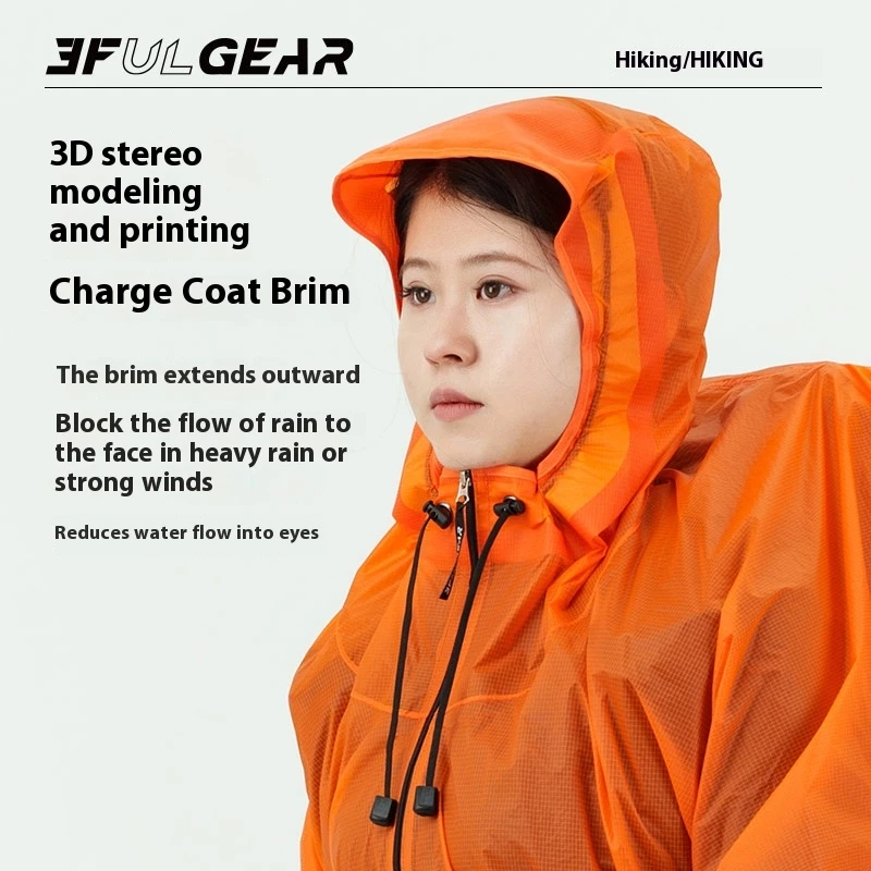 3F UL GEAR Zipper Raincoat 15D - Camping Rain Poncho recension och pris