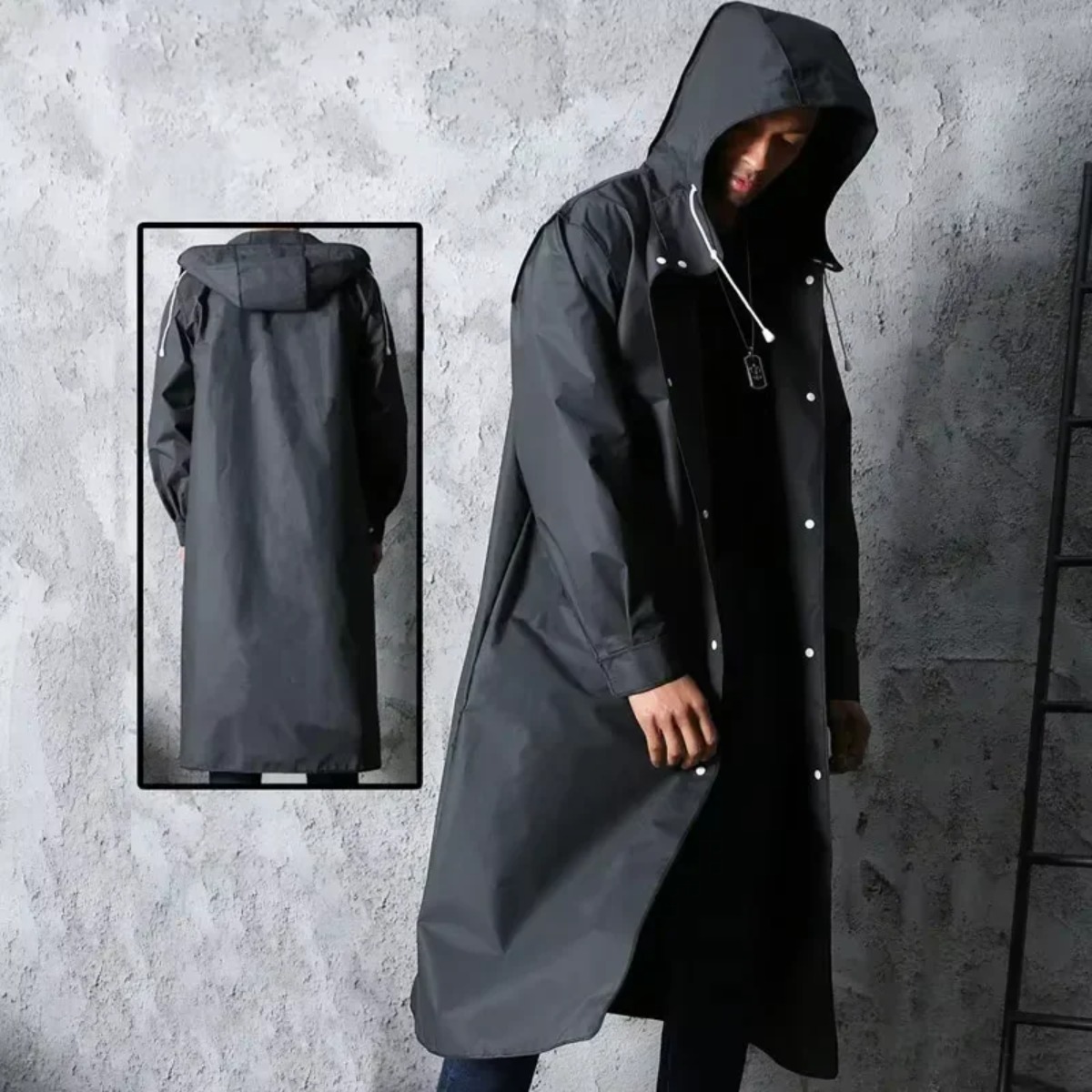 Fashionable Waterproof Hooded  - Camping Rain Poncho recension och pris
