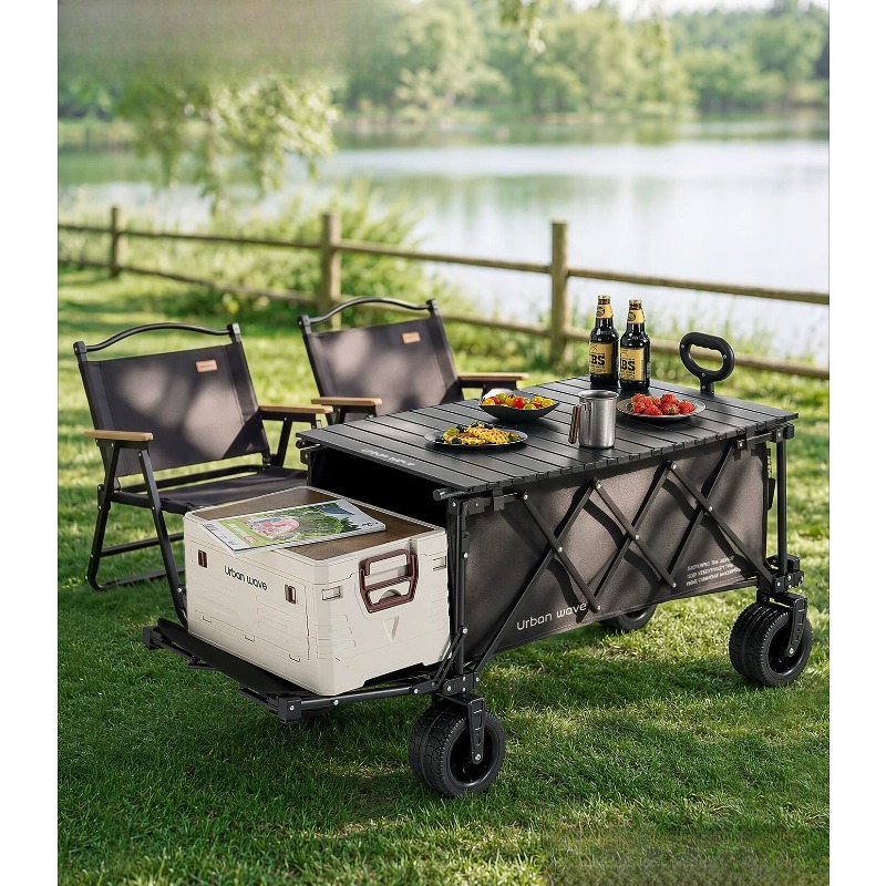 Folding Camping Wagon Cart Out - Outdoor Camping Trolley recension och pris